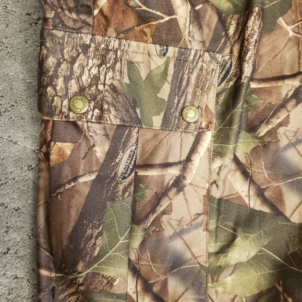 Woolrich Pants Mens XL Camo Cargo Realtree Hardwoods Green Snap Ankles Hunting
